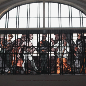 Thorn Pikker Glasgemälde im Hagener Hauptbahnhof, Restauriert von Glasgestaltung Springer.
